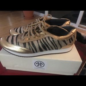 Zebra Print and Gold  Sneakers